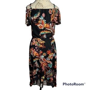 LILDY - Off Shoulder Floral Hi Lo Ruffle Dress Size S-M